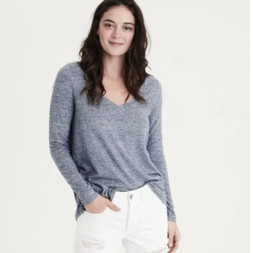 American Eagle AE Soft & Sexy Plush V-Neck Tee Shirt Long Slve Top sz: Small